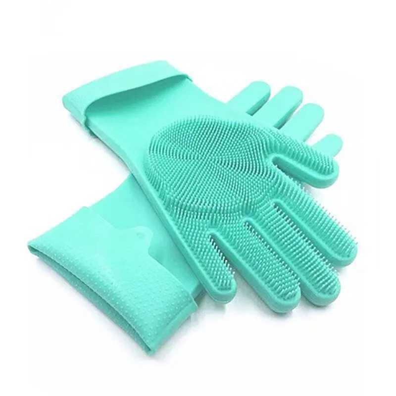 2pcs silicone dishwashing gloves