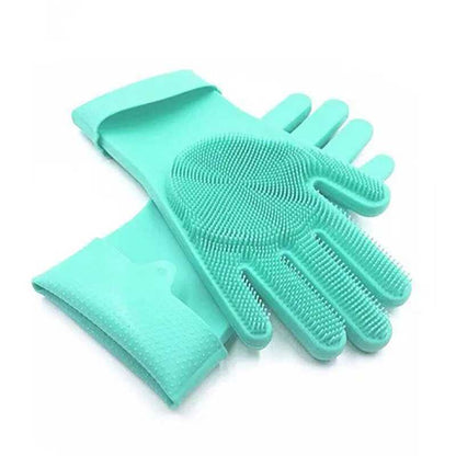 2pcs silicone dishwashing gloves