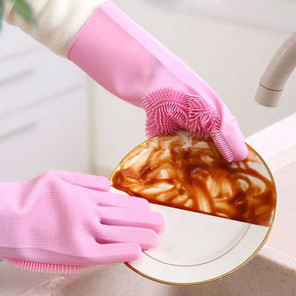 2pcs silicone dishwashing gloves